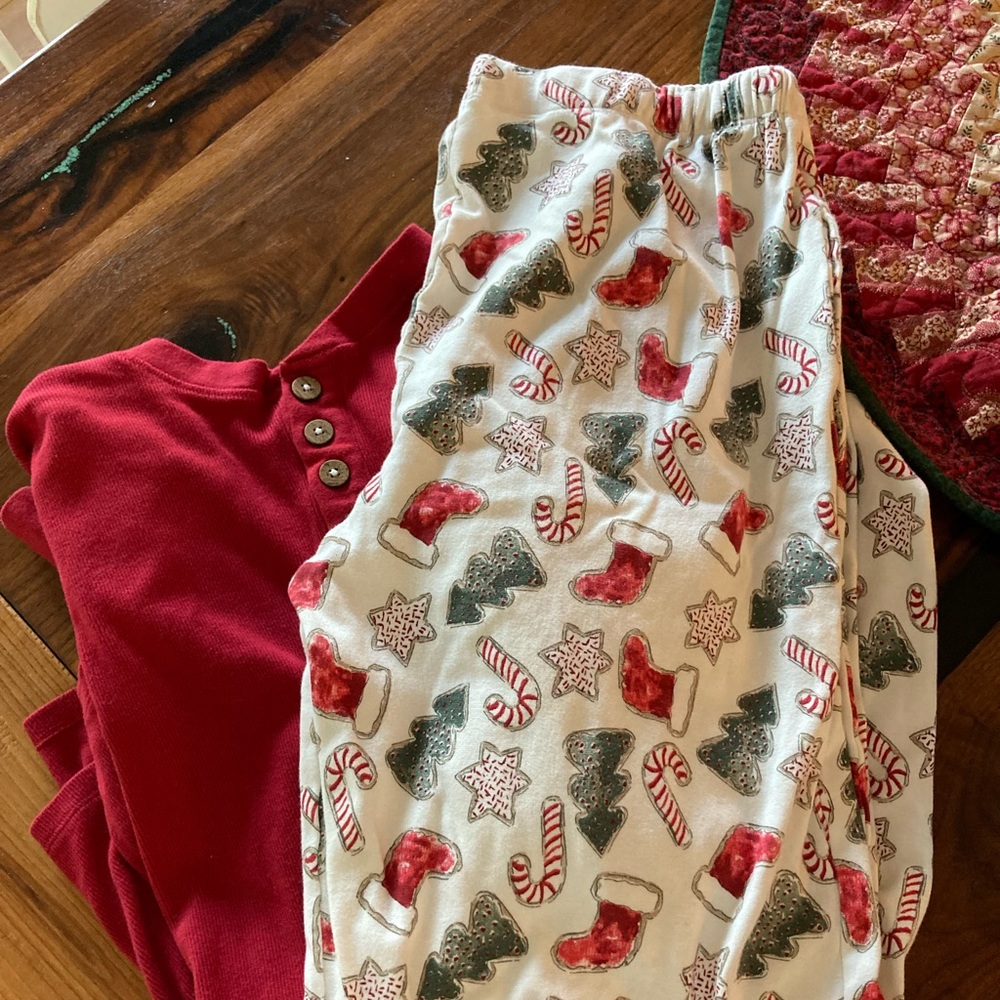 2 Burt’s Bees Henley shirts, one pant